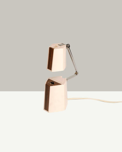 Ohm-Rite Task Lamp (Cream w/ Wood Detail)